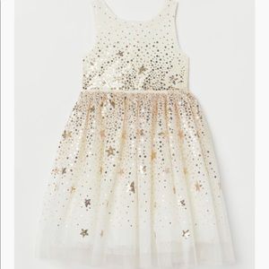 Gently used cream and gold sequin party wear dress